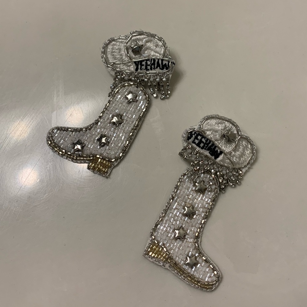Yeehaw Cowgirl Boots Statement Earrings